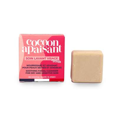 Soin lavant visage solide peaux sèches et sensibles Cocoon Apaisant BIO, Lamazuna (28 ml)