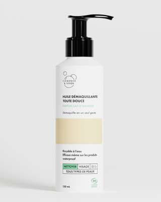 Huile démaquillante toute douce parfum lait d'amande BIO, Clémence & Vivien (150 ml)