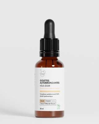 Gouttes auto-bronzantes hâle léger BIO - visage, Clémence & Vivien (30 ml)