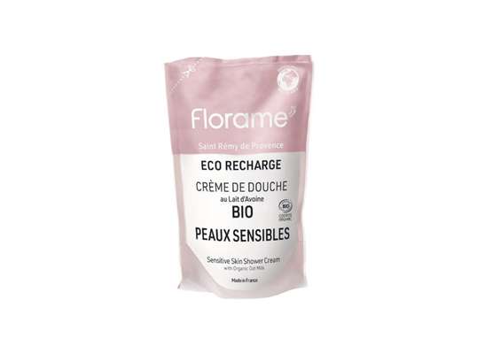 Eco recharge Crème de douche Peaux sensibles Lait d'avoine BIO, Florame (700ml)