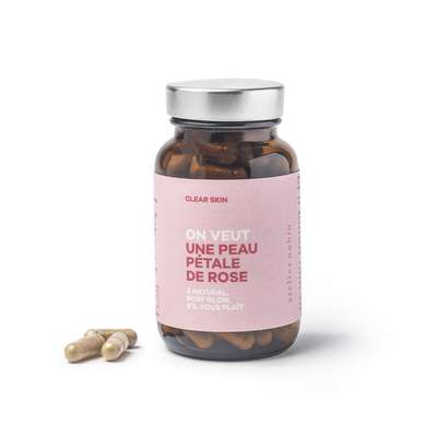 On veut... une peau pétale de rose BIO, Atelier Nubio (x 60 gélules)