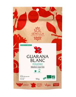 Guarana blanc en poudre BIO, Sol Semilla (50 g)