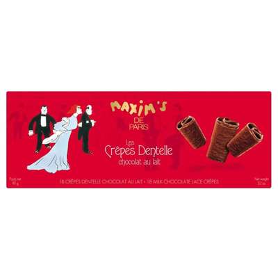 Étui 18 crêpes dentelles chocolat au lait, Maxim's (90 g)