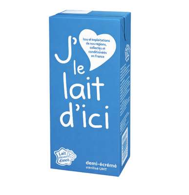 Lait demi-écrémé, J'aime le lait d'ici (1 L)
