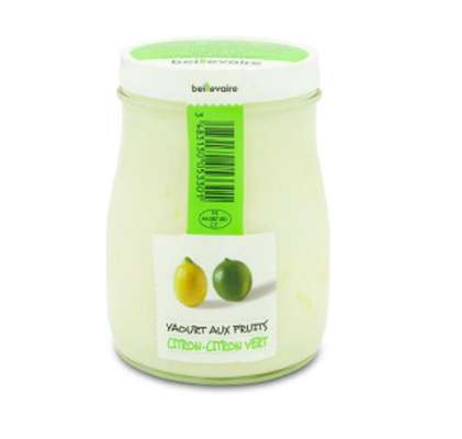 Yaourt à l'ancienne aux fruits citron et citron vert, Beillevaire (180 g)