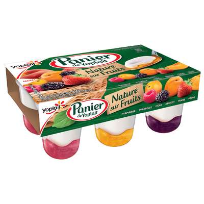 Yaourt nature sur fruits panachés, Yoplait (6 x 140 g)