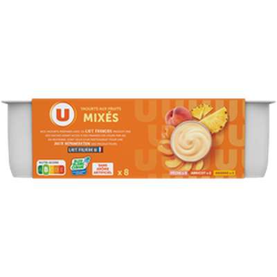 Yaourt aux fruits jaunes mixés, U (8 x 125 g)