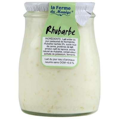 Yaourt entier au lait du jour rhubarbe, La Ferme du Manège (180 g)