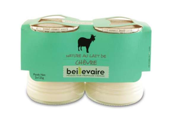 Yaourt nature au lait de chèvre, Beillevaire (2 x 125 g)