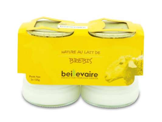 Yaourt nature au lait de brebis, Beillevaire (2 x 125 g)