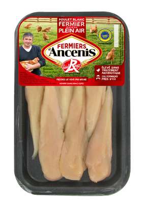 Aiguillettes de poulet fermier blanc Label Rouge, Ancenis (x 6, environ 200 - 300 g)