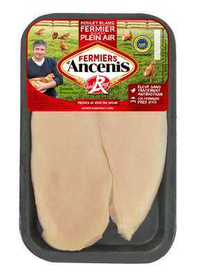 Filet de poulet fermier jaune ou blanc d'Ancenis (x 2, environ 300 - 400 g)