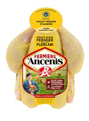 Poulet fermier jaune d'Ancenis (environ 1.3 à 1.5 Kg)