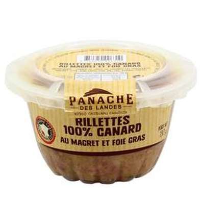 Rillettes 100% canard au magret et foie gras, Panache des Landes (130 g)