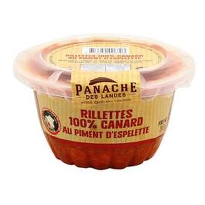 Rillettes 100% canard au piment d'Espelette, Panache des Landes (130 g)