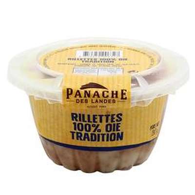 Rillettes 100% d'oie Tradition, Panache des Landes (130 g)