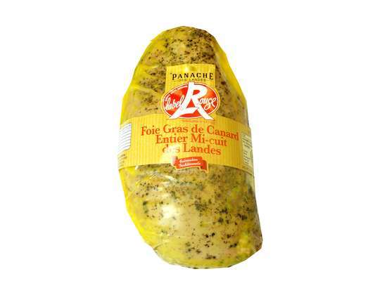 Foie gras de canard entier mi-cuit à l'ancienne lobe entier Label Rouge, Panache des Landes (350 à 400 g)