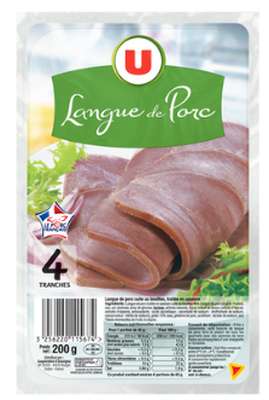 Langue de porc 4 tranches, U (200 g)