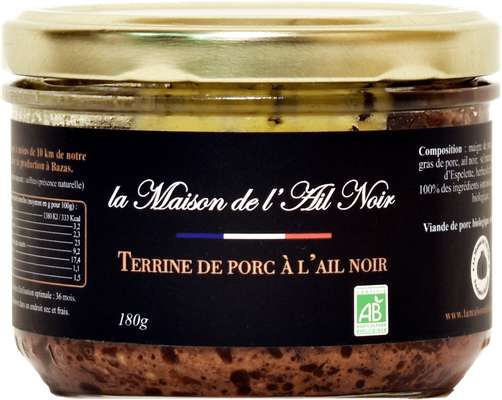 Terrine de porc à l'ail noir BIO, La Maison de l'Ail Noir (180 g)