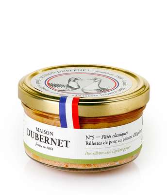 Rillette de porc au piment d'Espelette, Maison Dubernet (125 g)