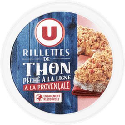 Rillettes de thon péché à la ligne à la provençale, U (125 g)