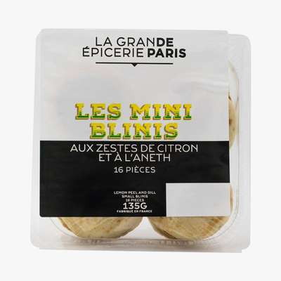 Mini Blinis aneth et zestes de citron, La Grande Epicerie de Paris (x 16, 135 g)