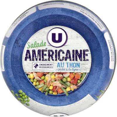 Salade Américaine au thon pêché à la ligne, U (250 g)