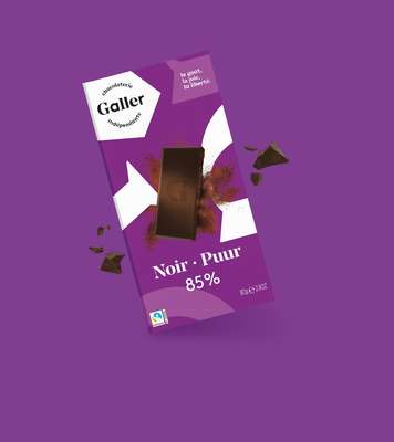 Tablette noir 85% profond, Chocolat Galler (80 g)