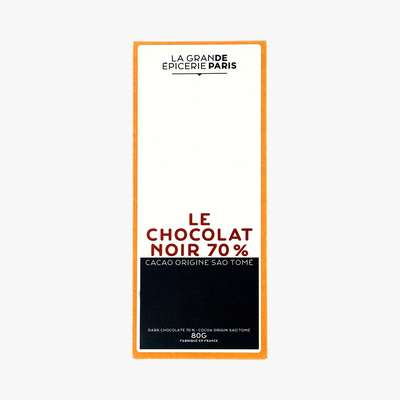 Tablette de chocolat noir 70% origine Sao Tomé, La Grande Epicerie de Paris (80 g)