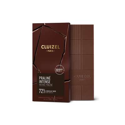Tablette noir 72% praliné intense, Cluizel (100 g)