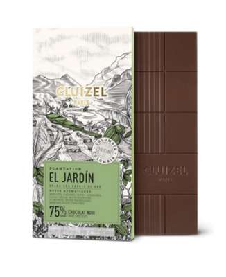 Tablette noir 75% noir El Jardin, Cluizel (70 g)