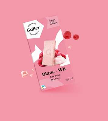 Tablette blanc framboise, Chocolat Galler (80 g)