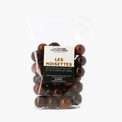 Mélange noisettes chocolat au lait et chocolat noir, La Grande Epicerie de Paris (160 g)