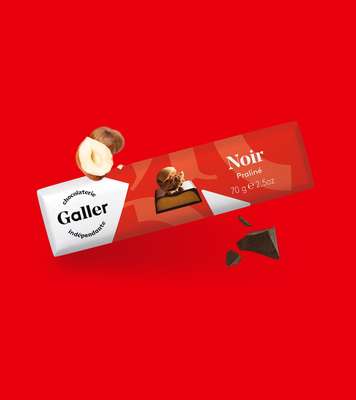 Bâton noir praliné, Chocolat Galler (70 g)