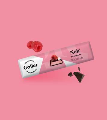 Bâton noir framboise, Chocolat Galler (70 g)