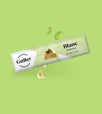 Bâton blanc pistache, Chocolat Galler (65 g)