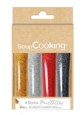 Lot 4 stylos pailletés, Scrapcooking (4x25g)