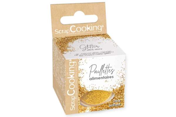 Paillettes alimentaires dorées, Scrapcooking (5g)