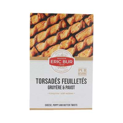 Torsades feuilletés pavot fromage, Eric Bur (100 g)