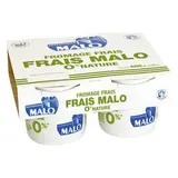 Fromage frais nature 0%, Malo (4 x 100 g)