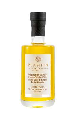 Préparation culinaire à base d'huile d'olive vierge extra et d'arôme truffe blanche, Plantin (25 cl)