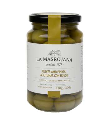 Olives vertes Manzanilla avec noyau, La Masrojana (220 g)