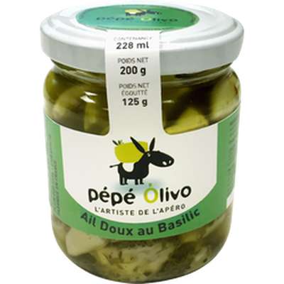 Ail doux au basilic, Pepe Olivo (125 g)