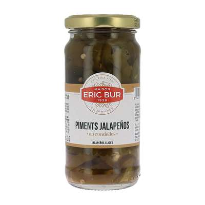 Piments jalapeños en rondelles, Eric Bur (125 g)