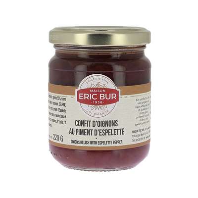 Confit d'oignons au piment d'Espelette, Eric Bur (220 g)