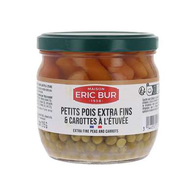 Petits pois carottes extra fins, Eric Bur (370 ml)