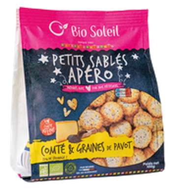 Petits sablés apéro comté et graines de pavot BIO, Bio Soleil (100 g)
