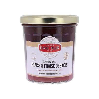 Confiture extra de fraises/fraises des bois, Eric Bur (370 g)