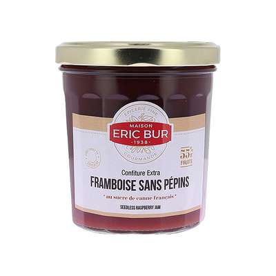 Confiture extra de framboises sans pépins, Eric Bur (370 g)