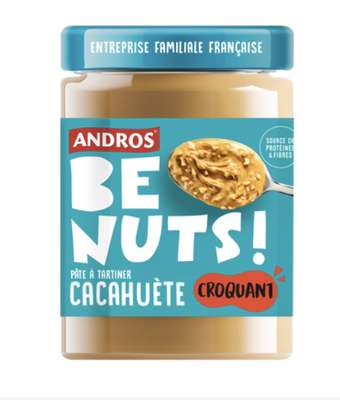 Pâte à tartiner cacahuète croquant, Andros  (525 g)
